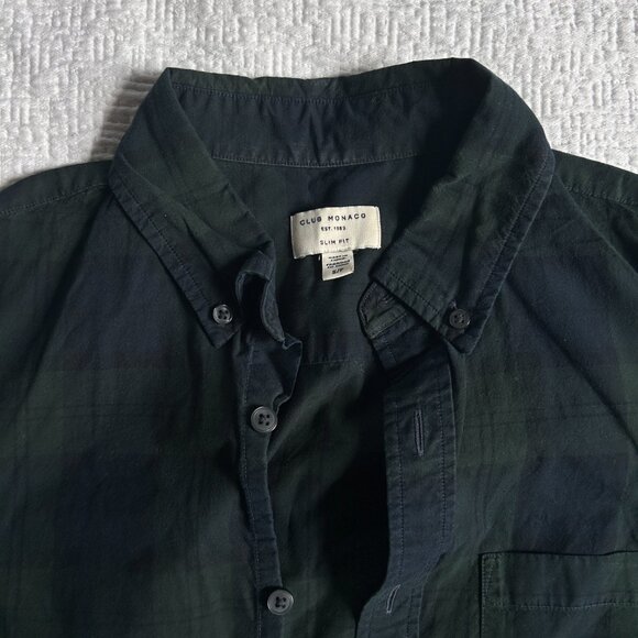 Club Monaco Black Watch plaid shirt (men's small) - Picture 2 of 2
